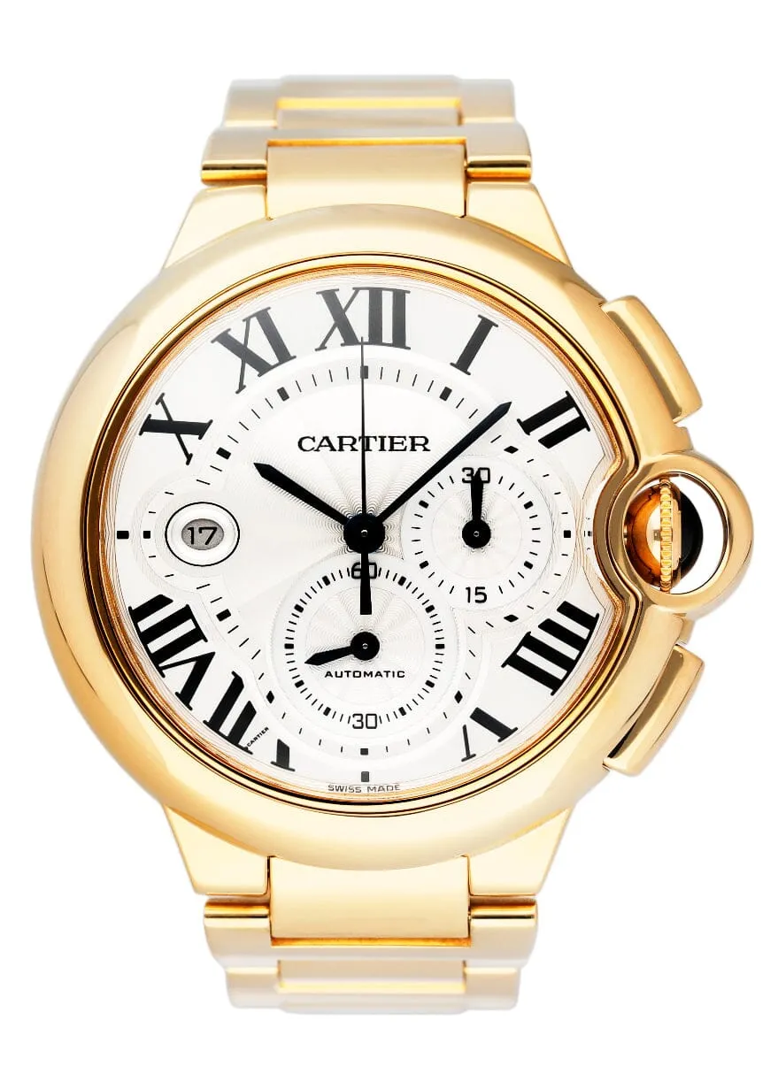 Cartier Ballon Bleu XL W6920008 18K Yellow Gold Mens Watch Box Papers