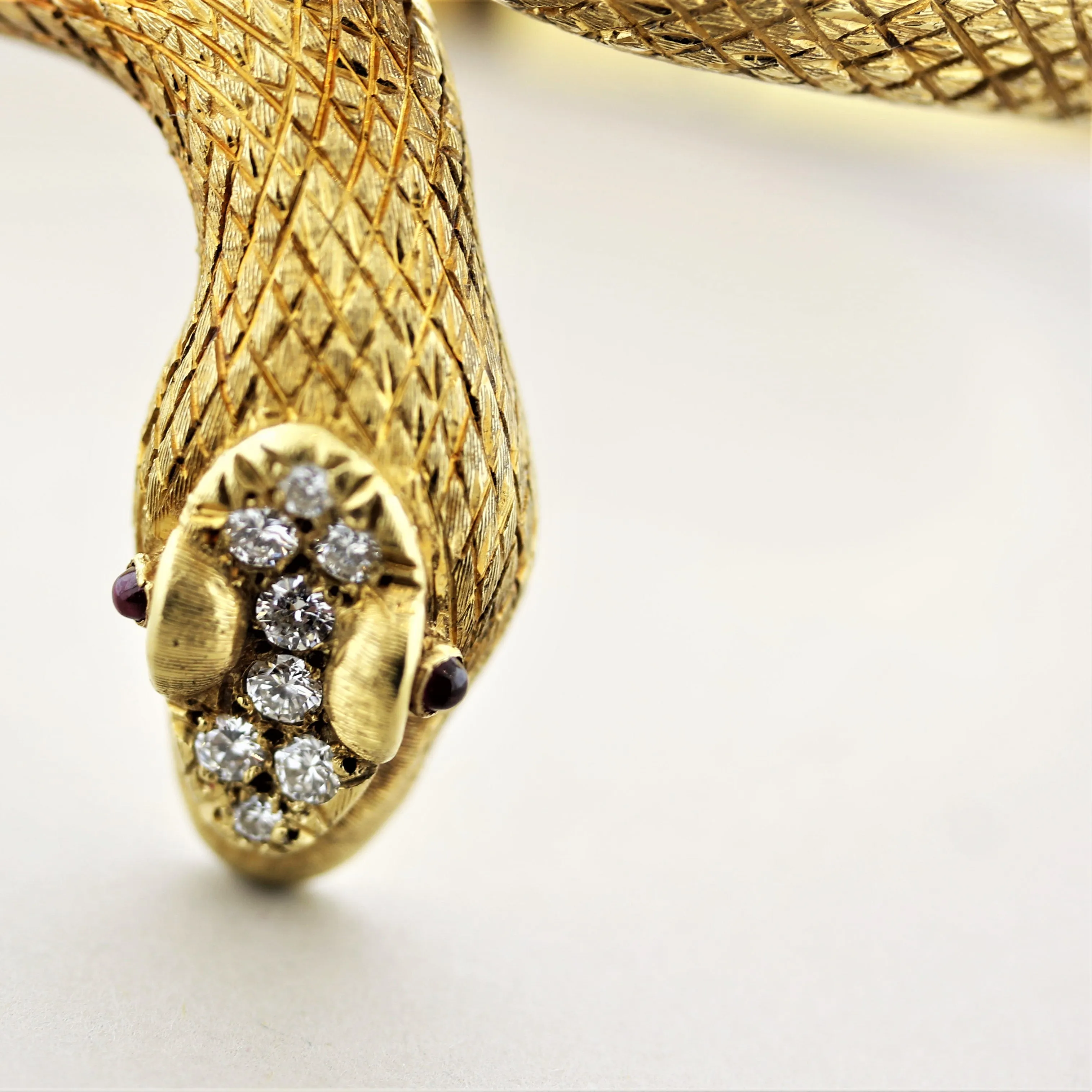 Cellino Diamond Gemstone Gold Snake Bangle Bracelet