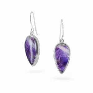 Chevron Amethyst Drop Earrings