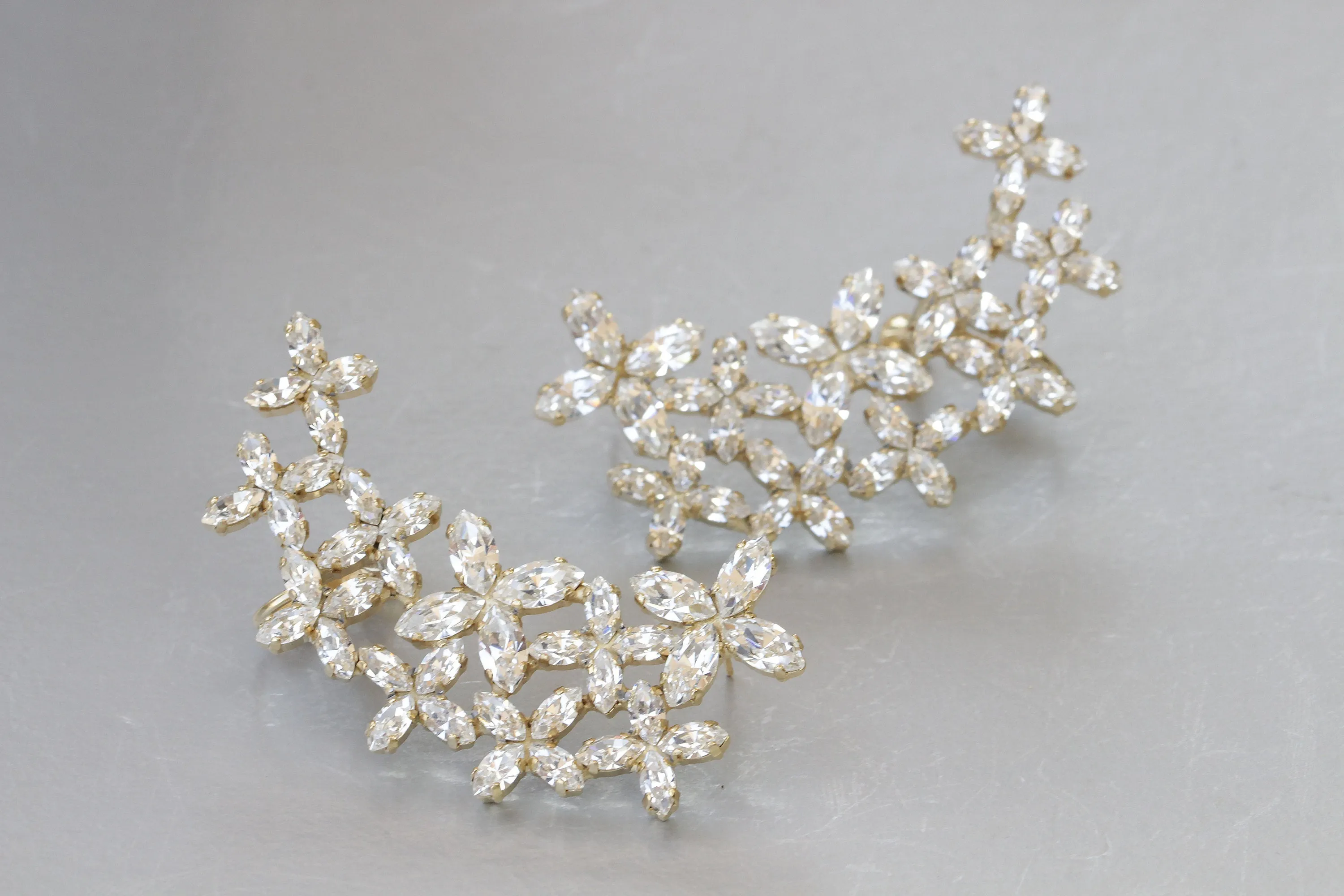 Chunky Crystal EAR CLIMBER EARRINGS