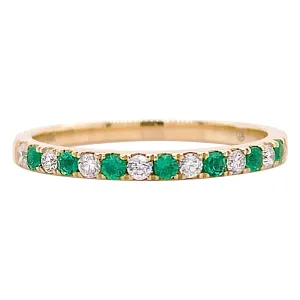 Diamond and Emerald Stackable Band