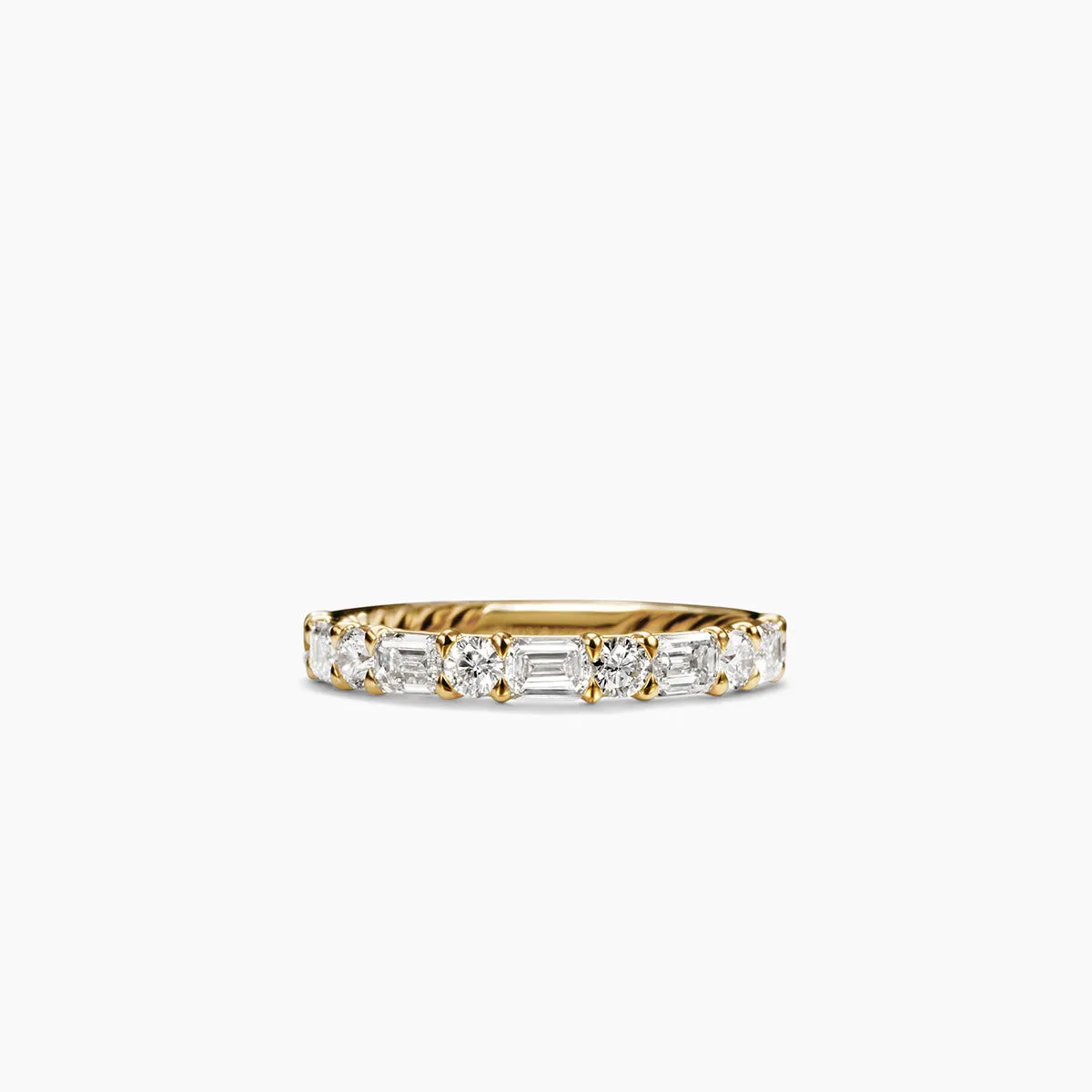 DY Infinity Alternating Diamond Band Ring in 18K Yellow Gold