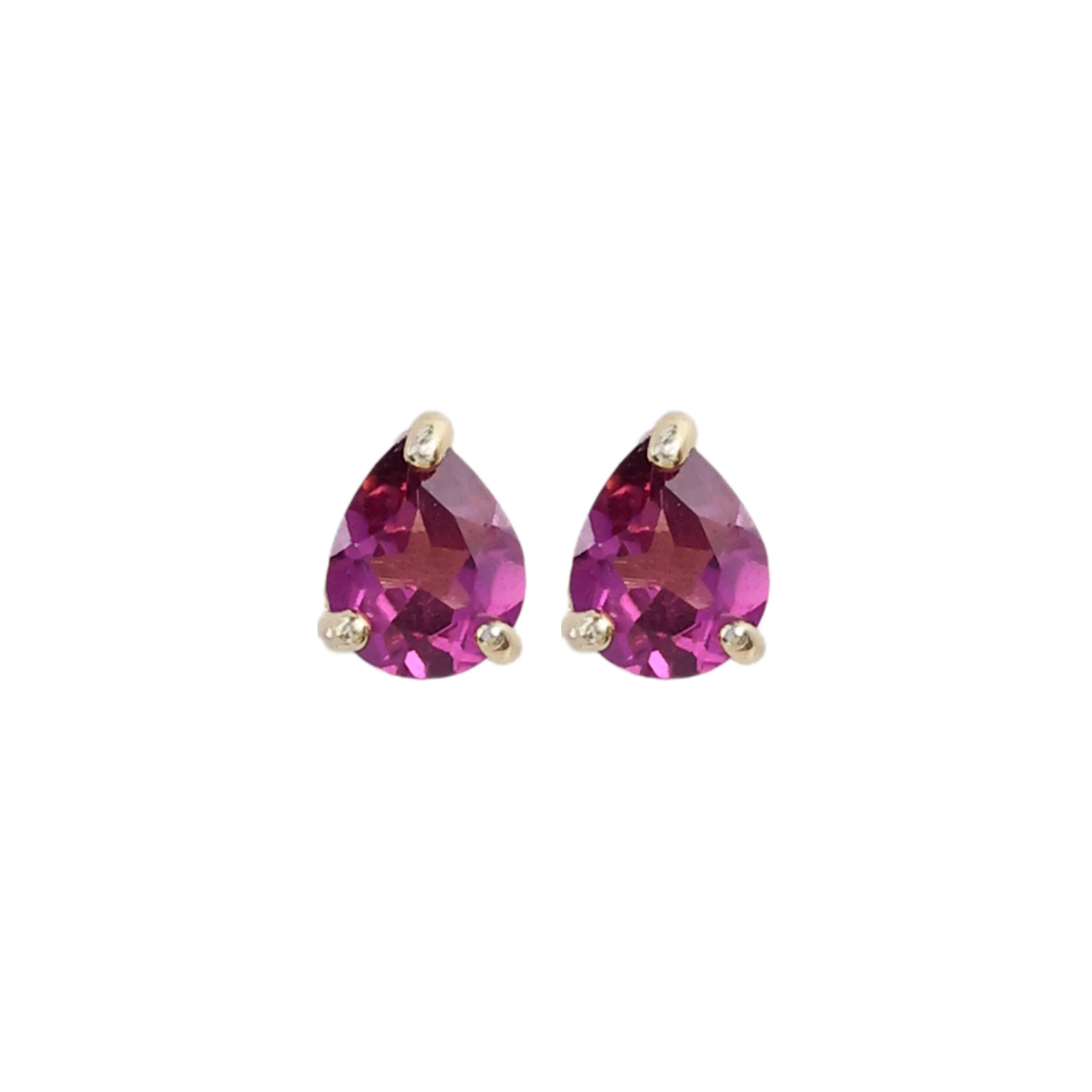 Earrings - Rhodolite Baby Trillion Stud