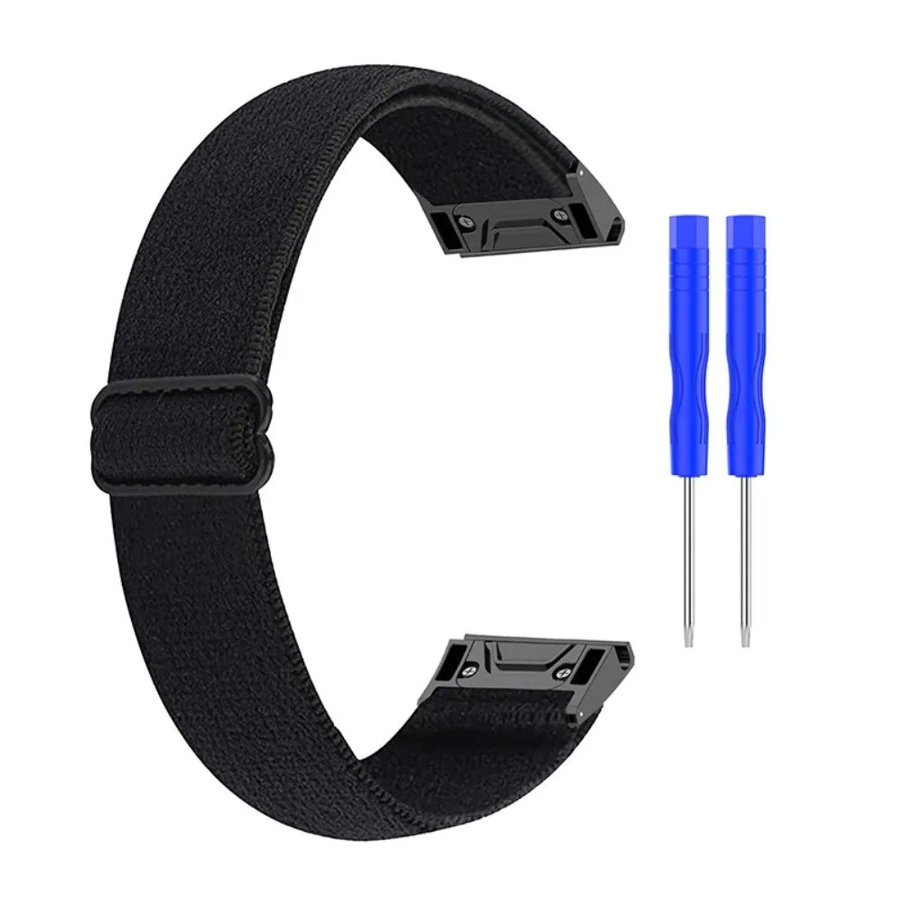 Elastic nylon cool pattern watch strap for Garmin watch - Black