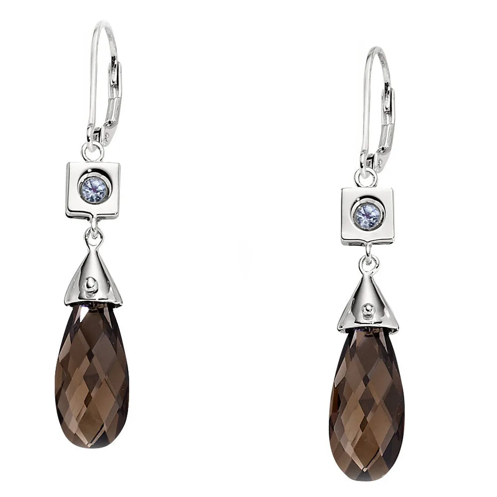 ELLE™ SMOKEY QUARTZ DROP EARRINGS