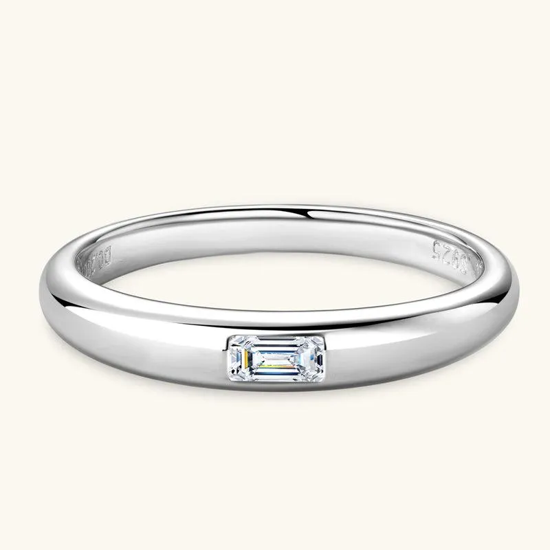 Emerald Cut Premium Moissanite Wedding Ring