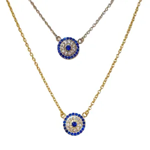 Evil Eye Medium Disc Necklace