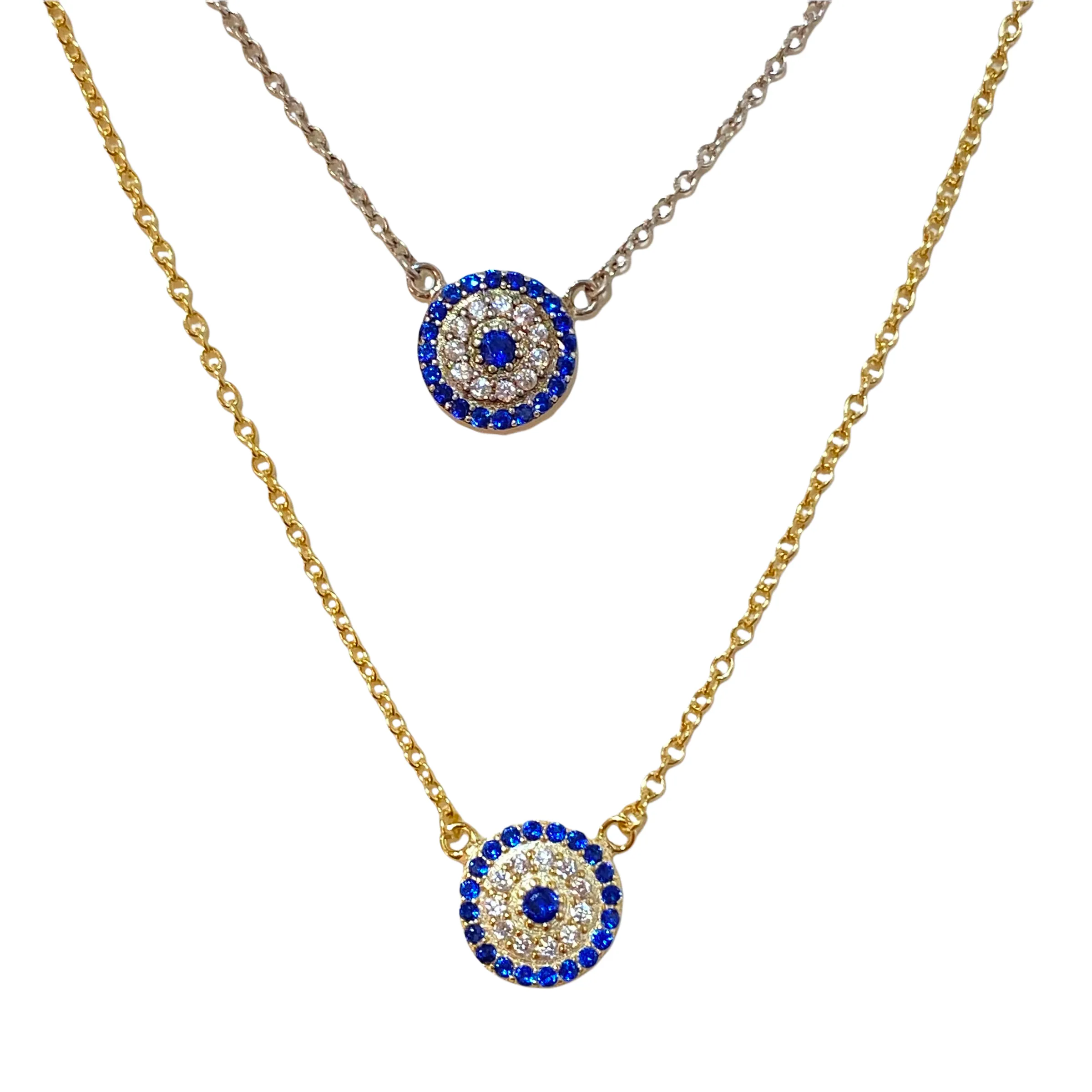 Evil Eye Medium Disc Necklace