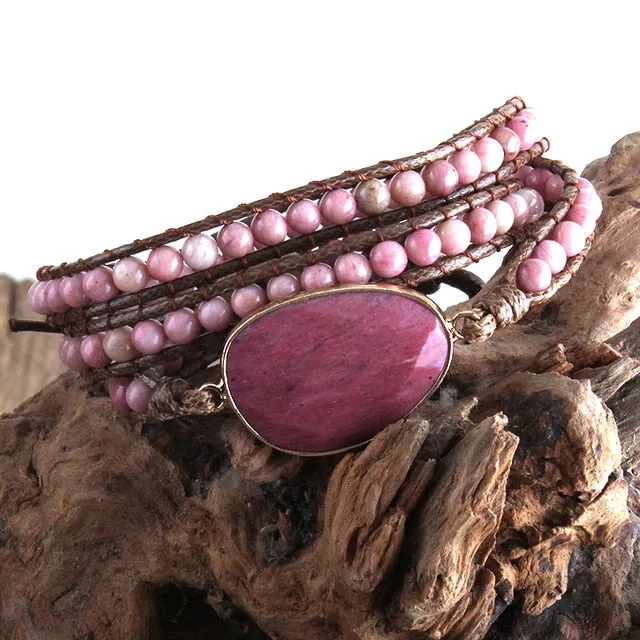 Fashion Beaded Boho Bracelet Jewelry Handmade Natural Stones Charm 3 Strands Wrap Bracelets Drop Shipping