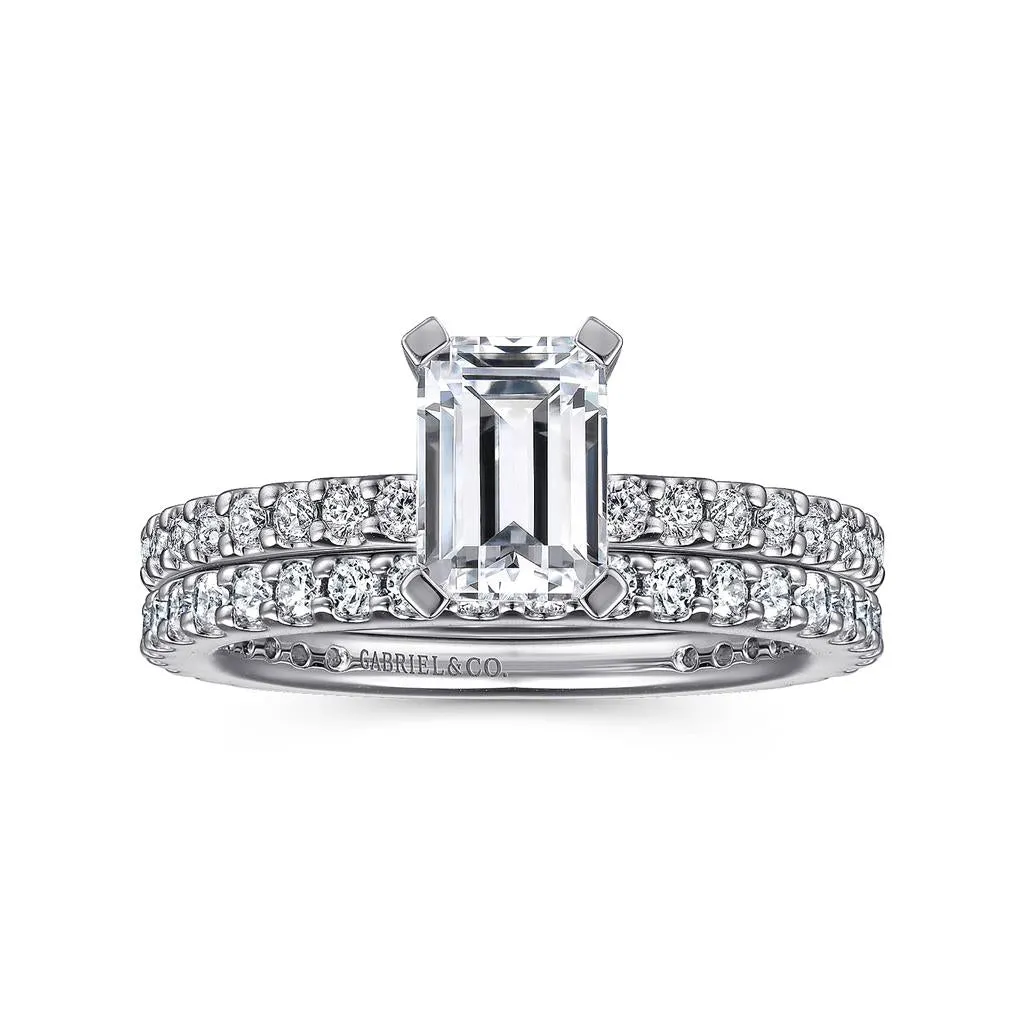 Gabriel & Co Logan - 14K White Gold Emerald Cut Diamond Engagement Ring