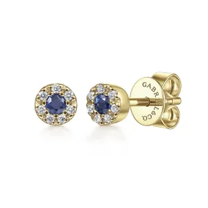 Gabriel & Co. Small Sapphire & Diamond Stud Earrings