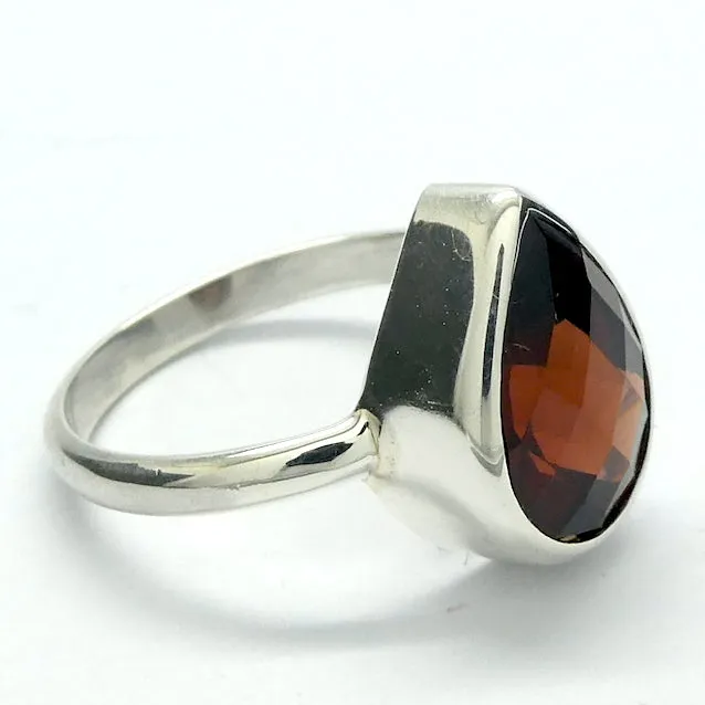 Garnet Ring, Faceted Teardrop, 925 Sterling Silver, Size 7, p8