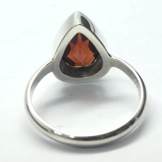 Garnet Ring, Faceted Teardrop, 925 Sterling Silver, Size 7, p8