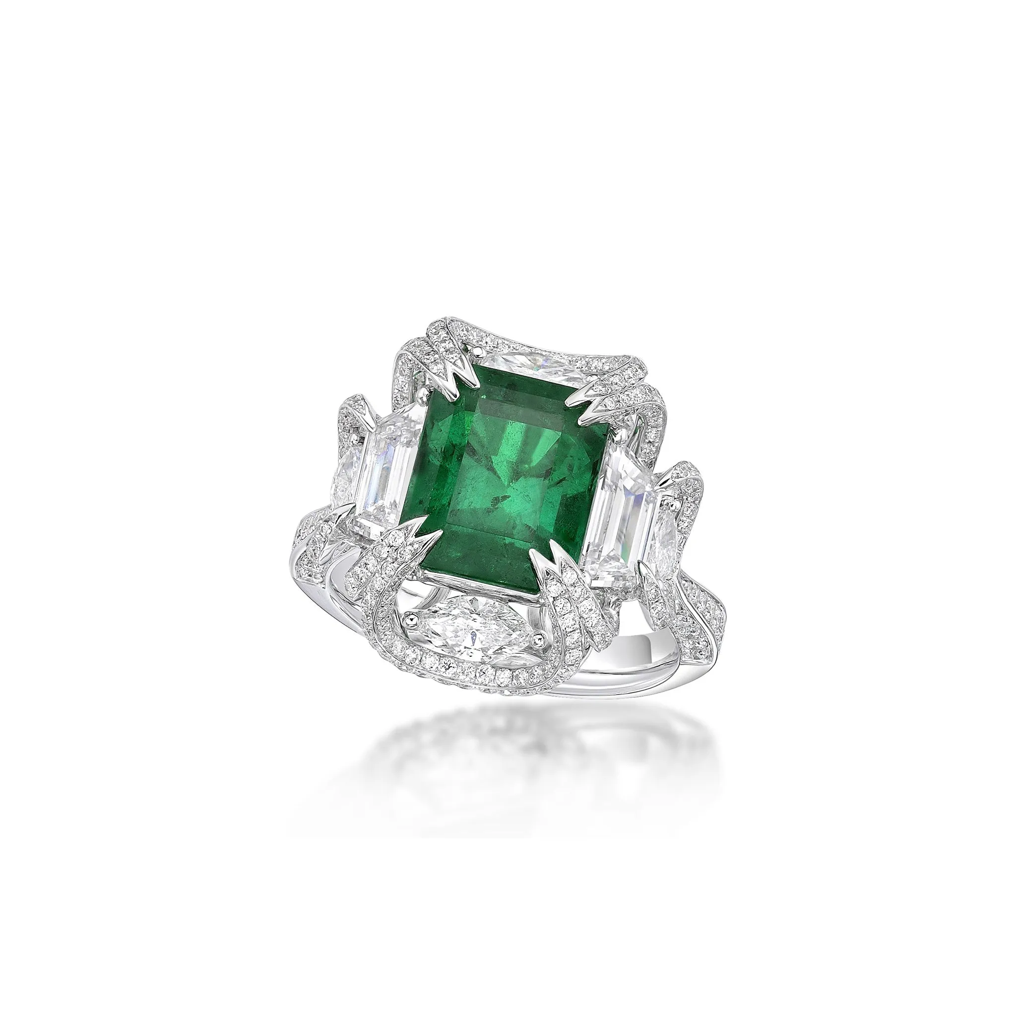 GRS Certified 4.18CT Muzo Green Emerald Ring