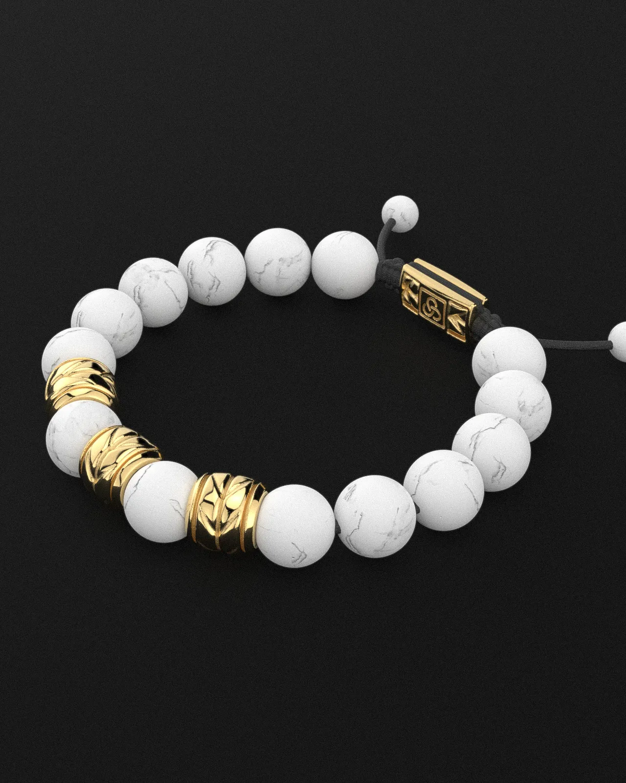 Howlite Bracelet 12mm | Woven