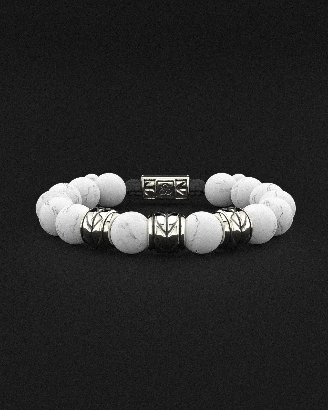 Howlite Bracelet 12mm | Woven