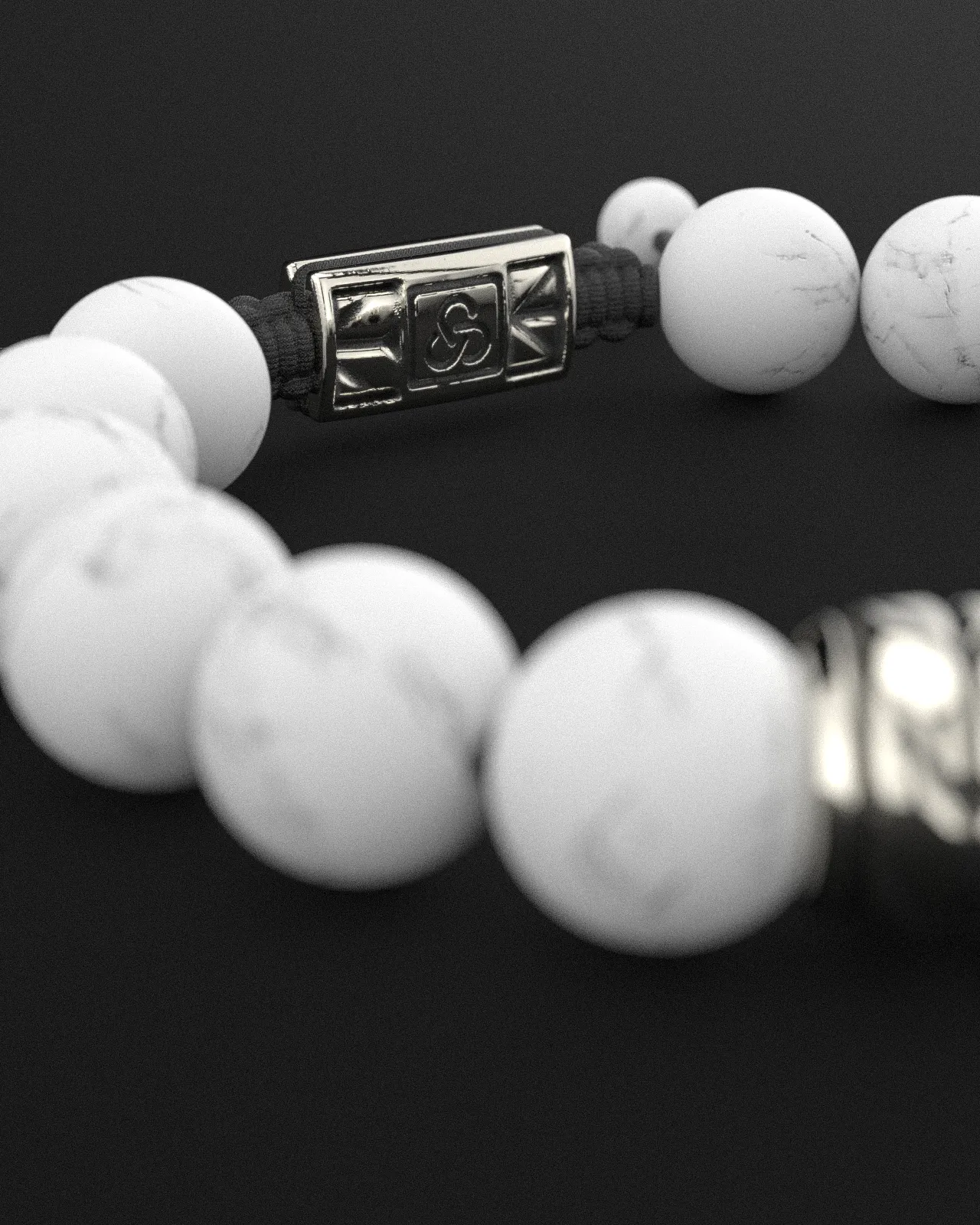 Howlite Bracelet 12mm | Woven