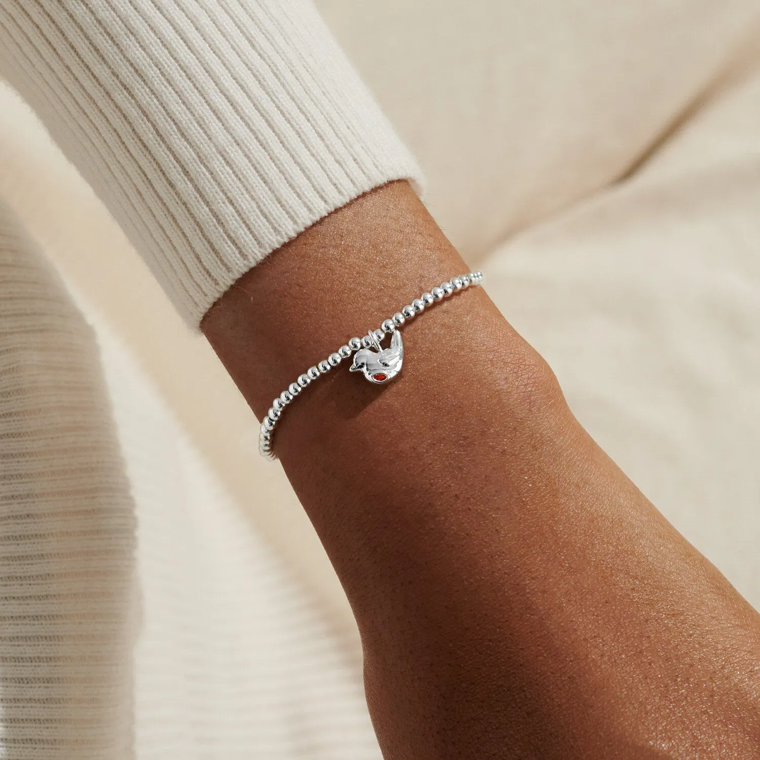 Joma Jewellery Silver Plated Christmas Cracker 'Christmas Robin' Bracelet