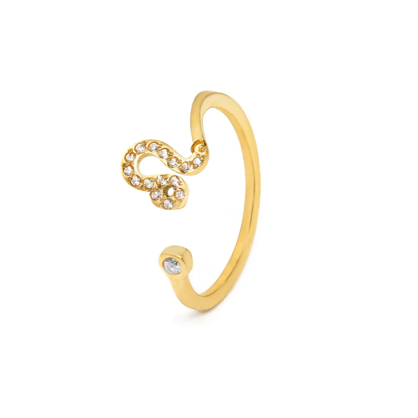 Leo Ring with CZ Stones - Yellow Gold