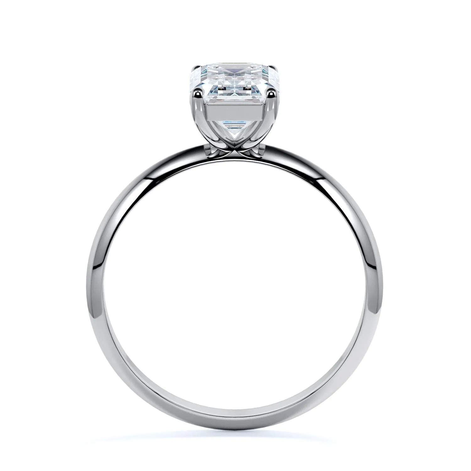 Luce 4 prongs Natural Emerald cut Diamond Engagement Ring