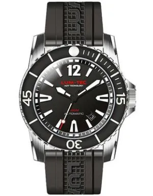 Lum-Tec Mens 300M Automatic Dive Watch - Black Dial - Luminous Bezel - 40mm Case