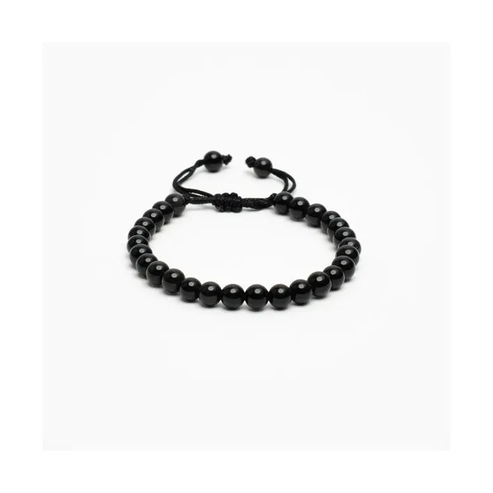 Men Stone Beaded Bracelet With Lace