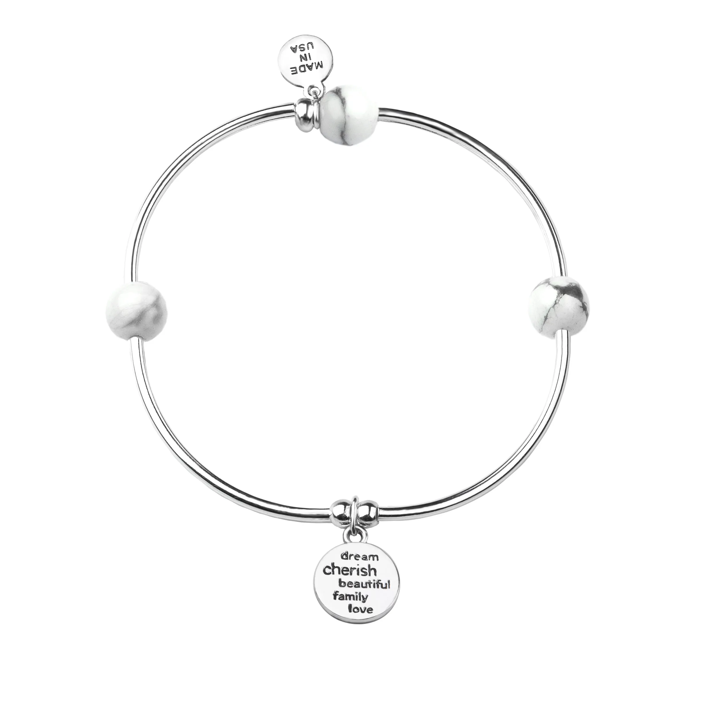 Niece | Soft Bangle Charm Bracelet | Onyx