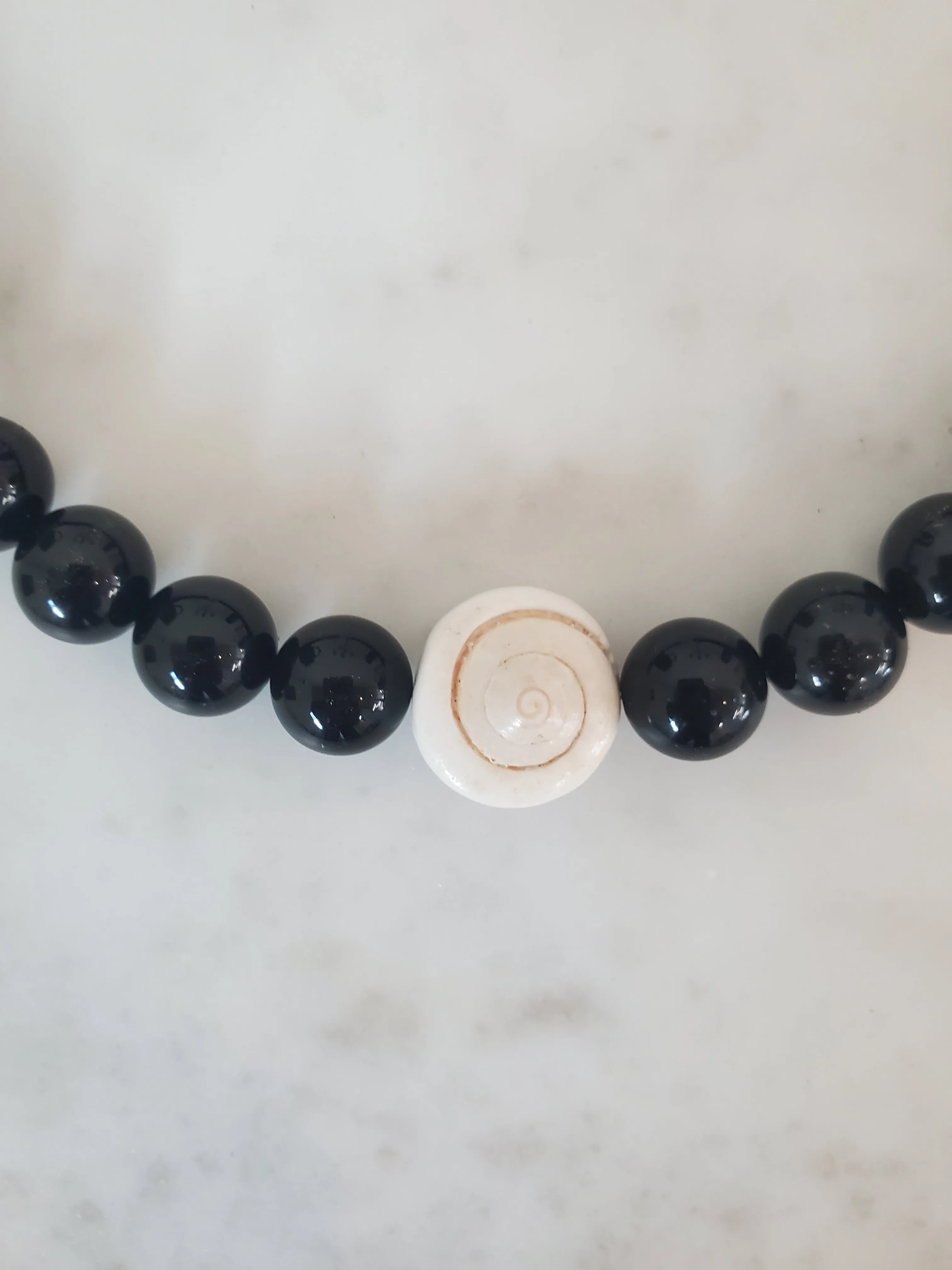 Onyx and Shell Choker