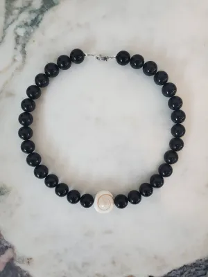 Onyx and Shell Choker