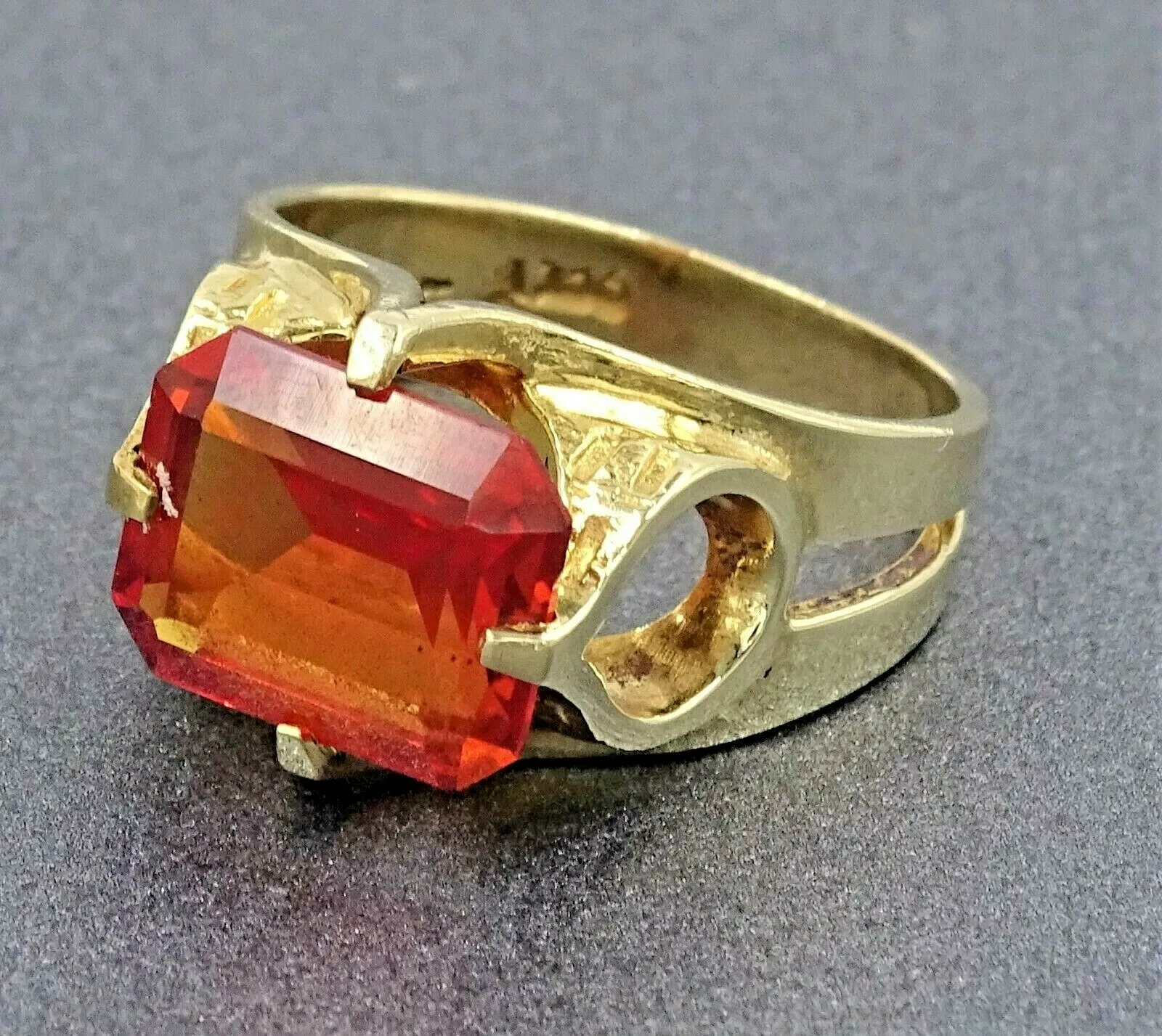 Orange Sapphire 9ct Yellow Gold Ring