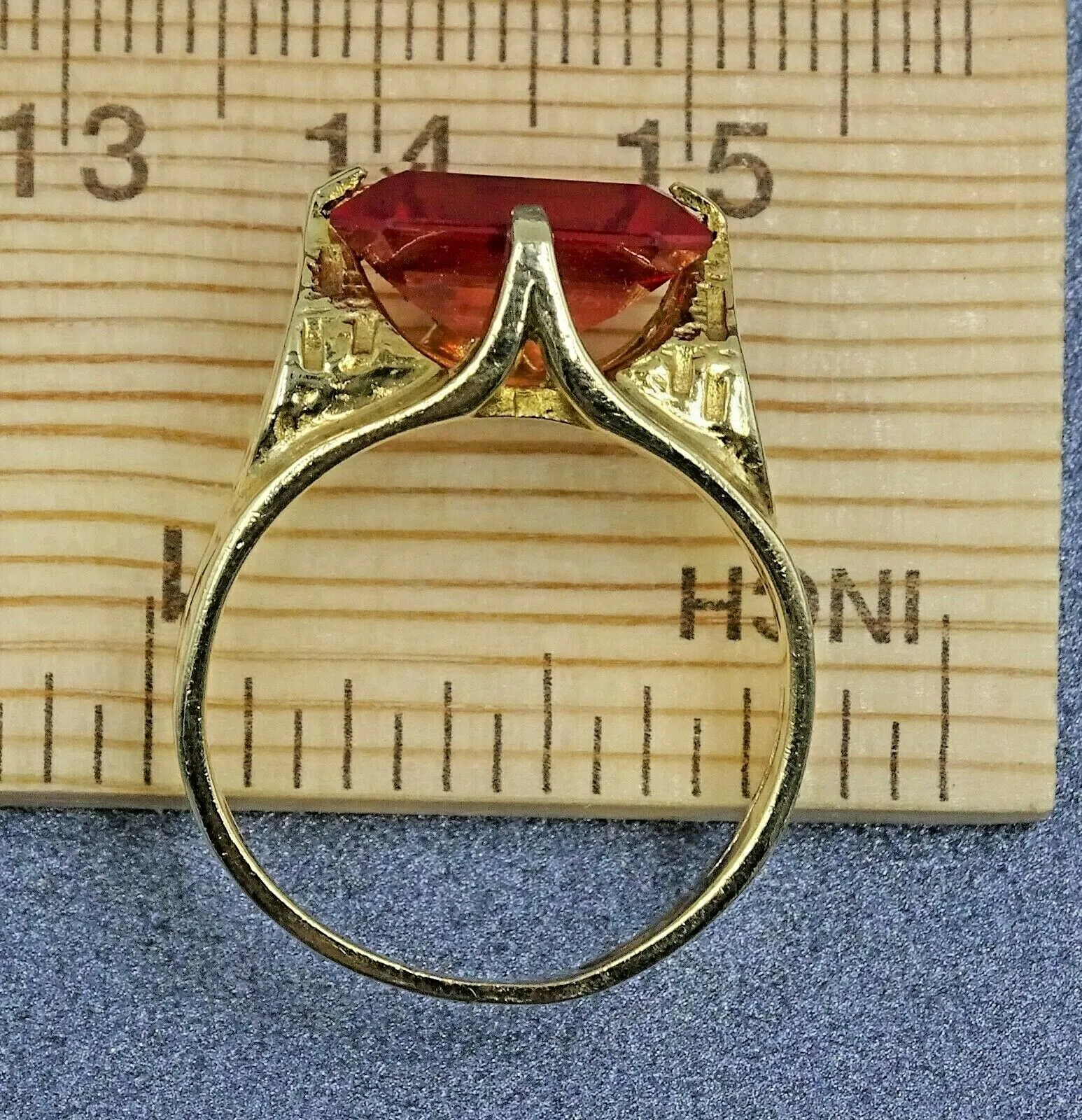 Orange Sapphire 9ct Yellow Gold Ring