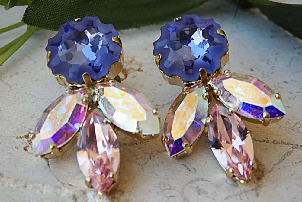 Pink and purple earrings