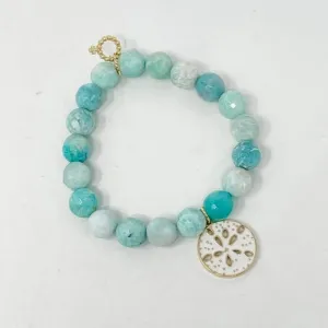 PowerBeads by jen Petite Faceted Amazonite w/ Sand Dollar