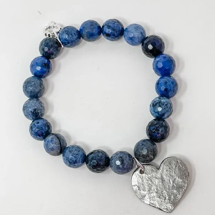 PowerBeads by jen Petites Sodalite Bracelet with Silvertone Heart