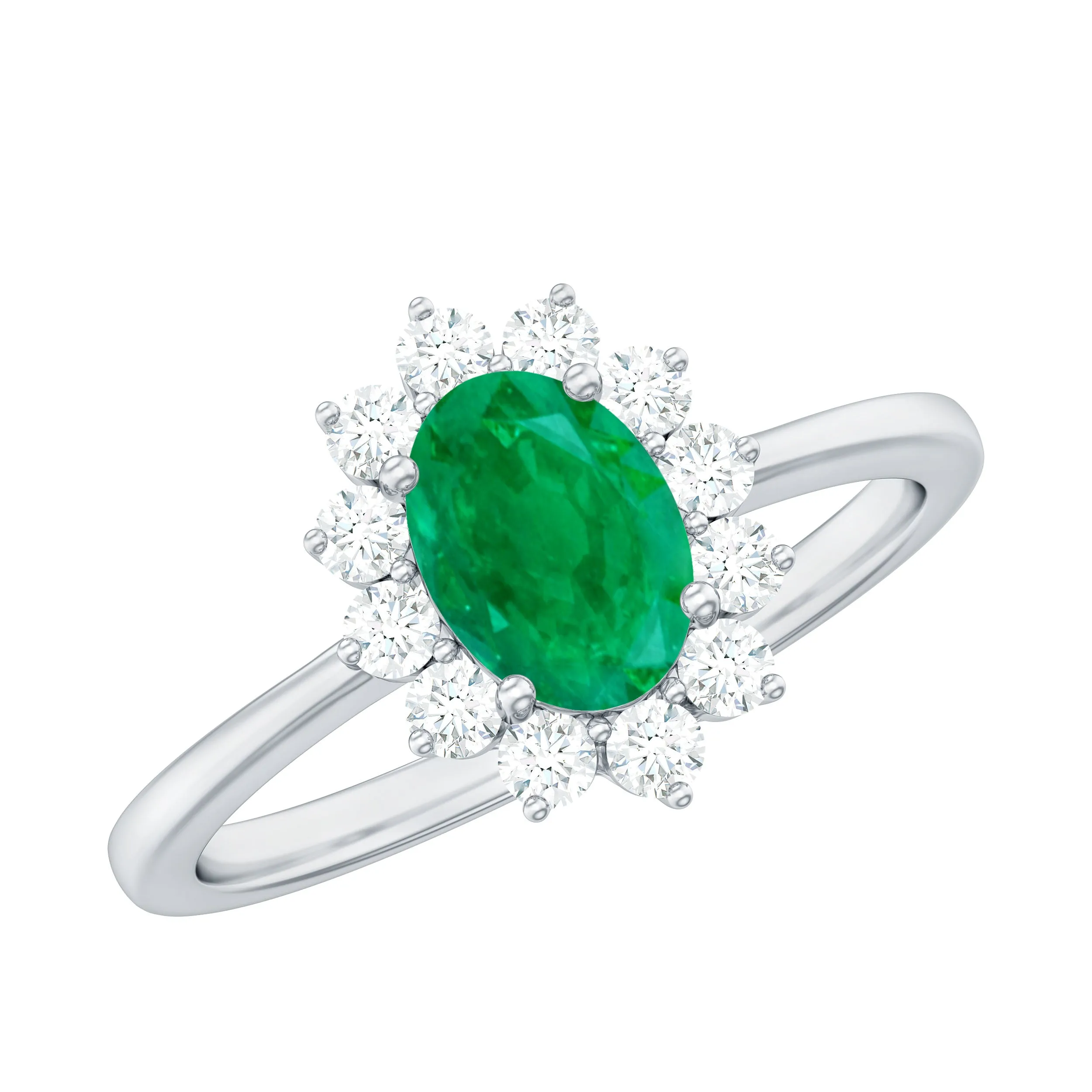 Princess Diana Inspired Emerald and Diamond Engagement Ring