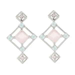 Reconceptions Two-Way Studs - Rhodium - Pink