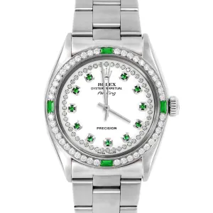 Rolex Air King 34mm | 5500-SS-WHT-STRE-4EMD-OYS