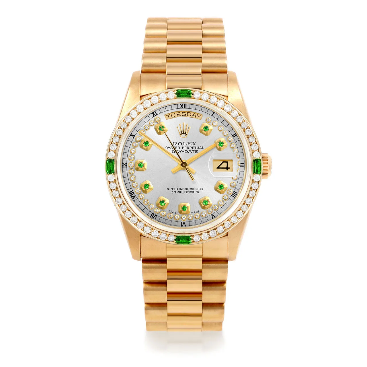 Rolex Day-Date 36mm | 18038-SLV-STRE-4EMD-PRS