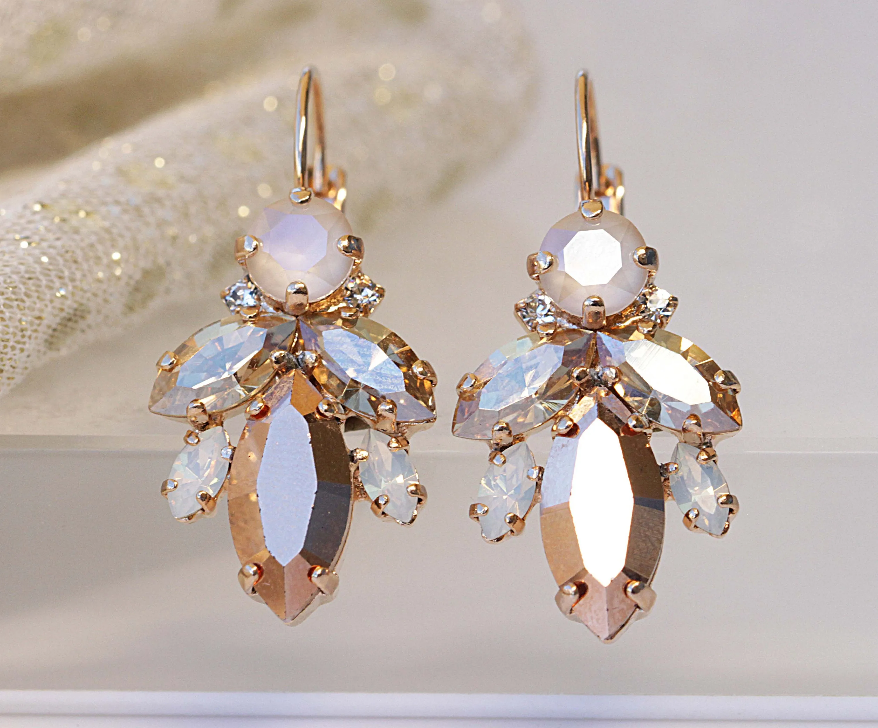 Rose Gold BRIDAL EARRINGS