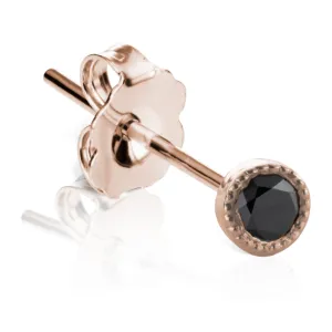 Scalloped Black Diamond Earstud by Maria Tash in 18K Rose Gold