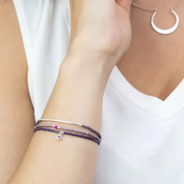 SCO Tonal Chromacolor Miyuki Bracelet Trio - Purple/Silver