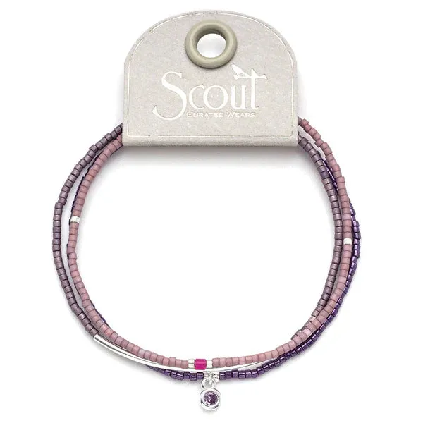 SCO Tonal Chromacolor Miyuki Bracelet Trio - Purple/Silver