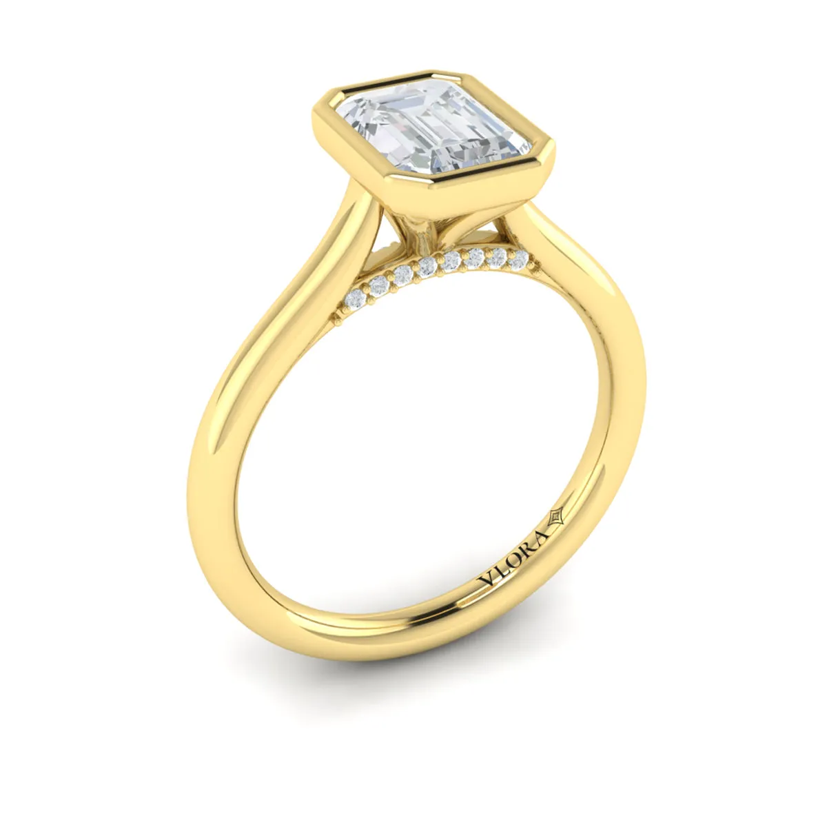 Sincerely, Springer's 18k Yellow Gold Emerald Cut Engagement Ring Style Mounting