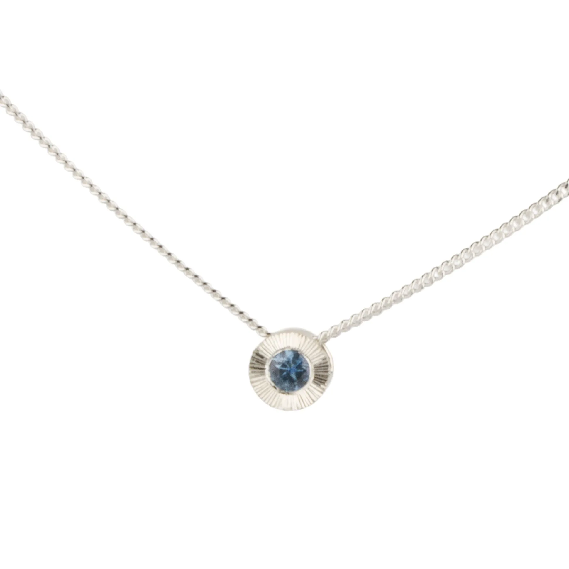 Small Aurora Birthstone Necklace - September - Sapphire