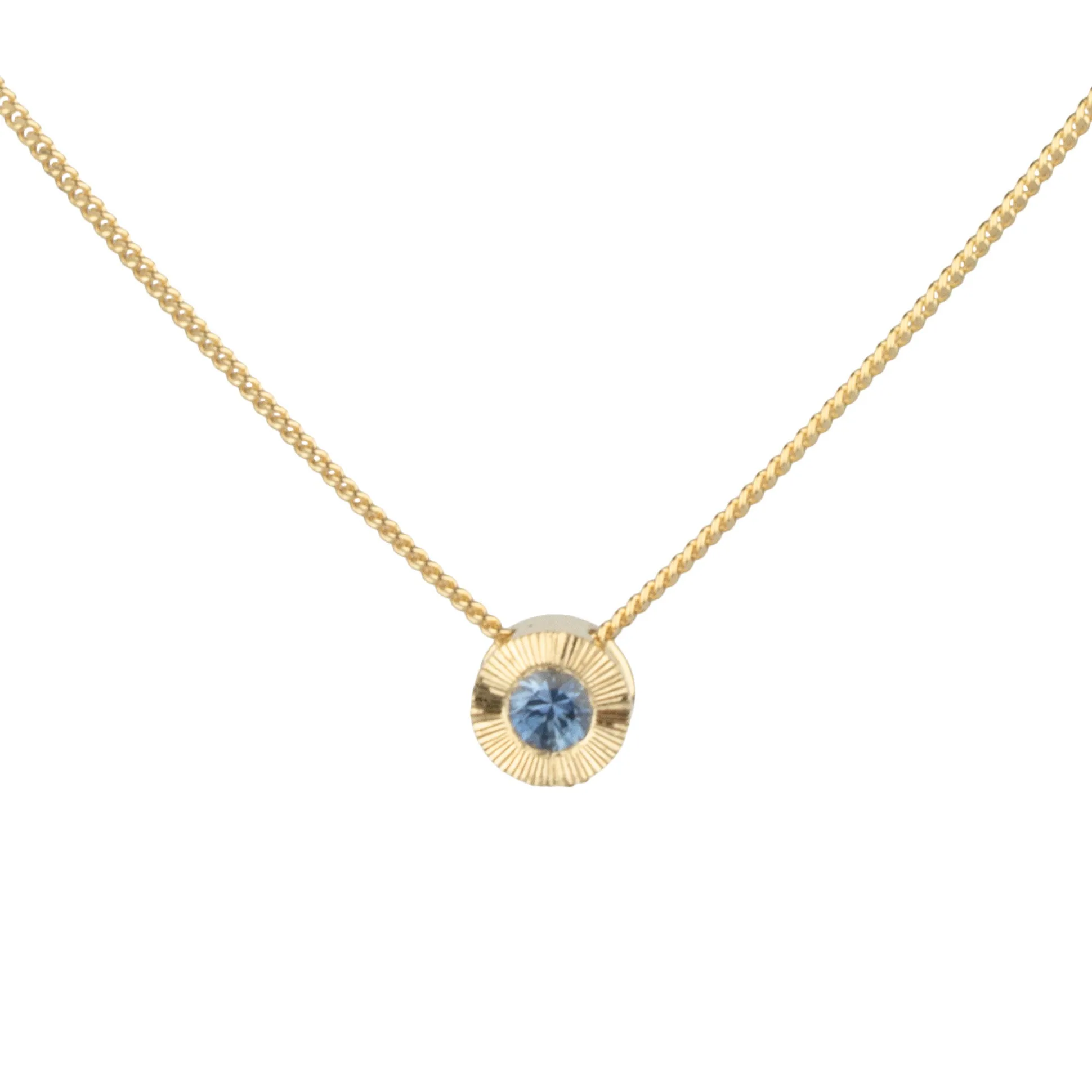 Small Aurora Birthstone Necklace - September - Sapphire