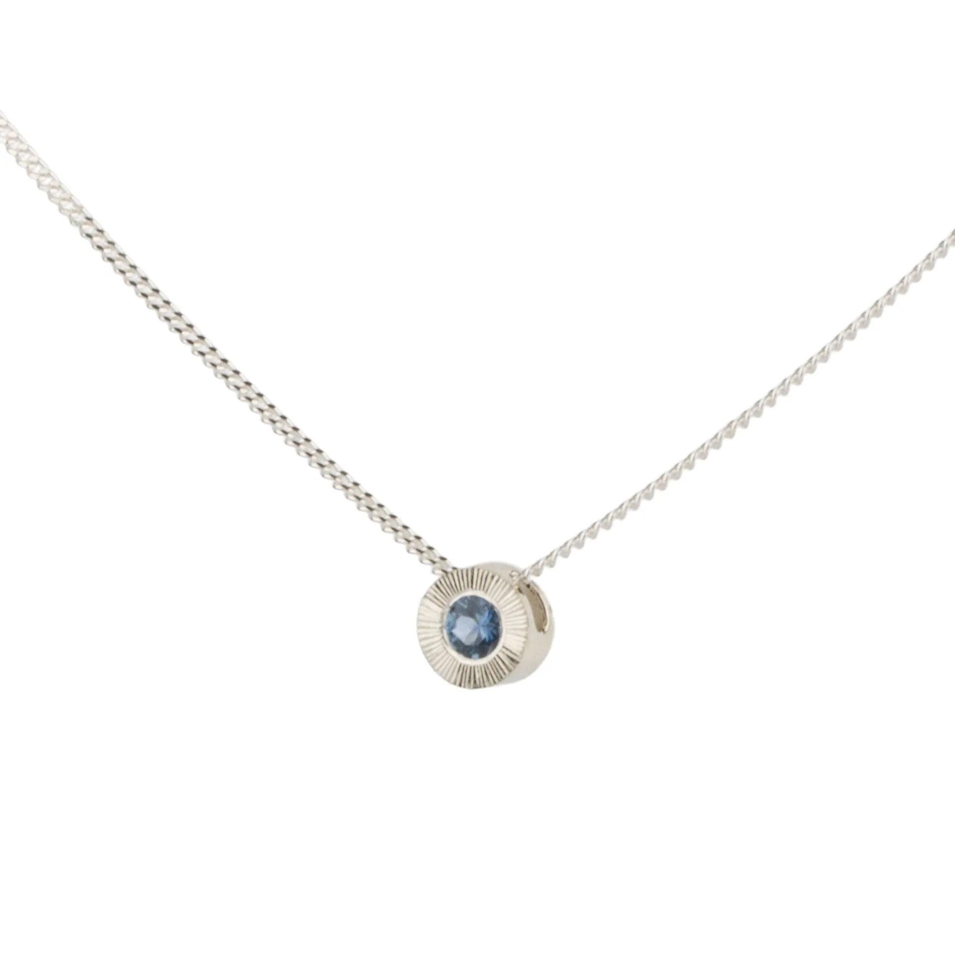 Small Aurora Birthstone Necklace - September - Sapphire