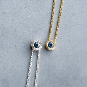 Small Aurora Birthstone Necklace - September - Sapphire