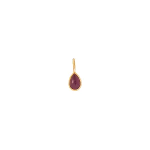 Small Teardrop Gem Charm | Mauve Sapphire