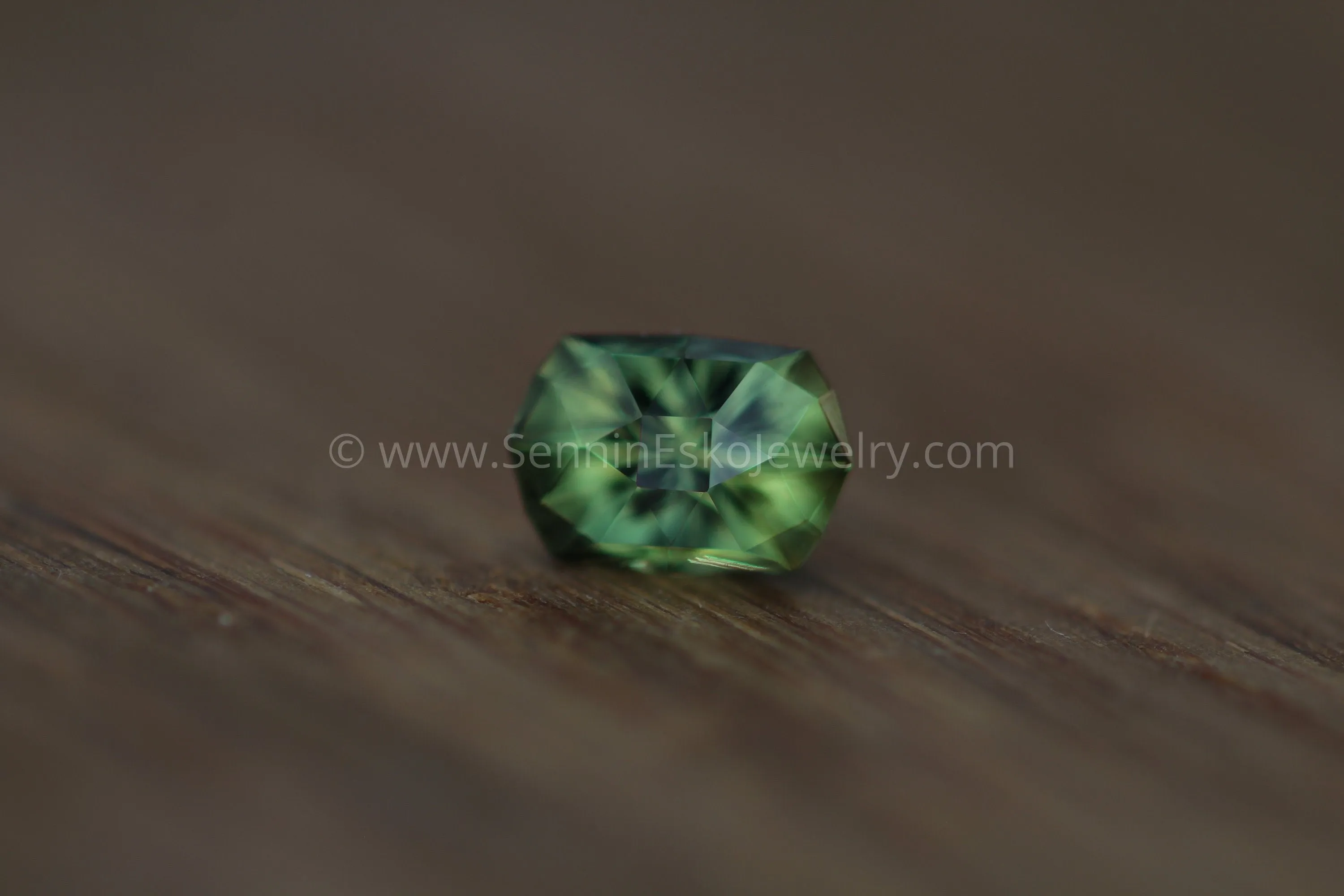 Songea Green Sapphire Hand Cut Gemstone - Precision Cut 7x5mm Rectangular Sapphire - Tanzanian Sapphire - Precision Cut Gemstone