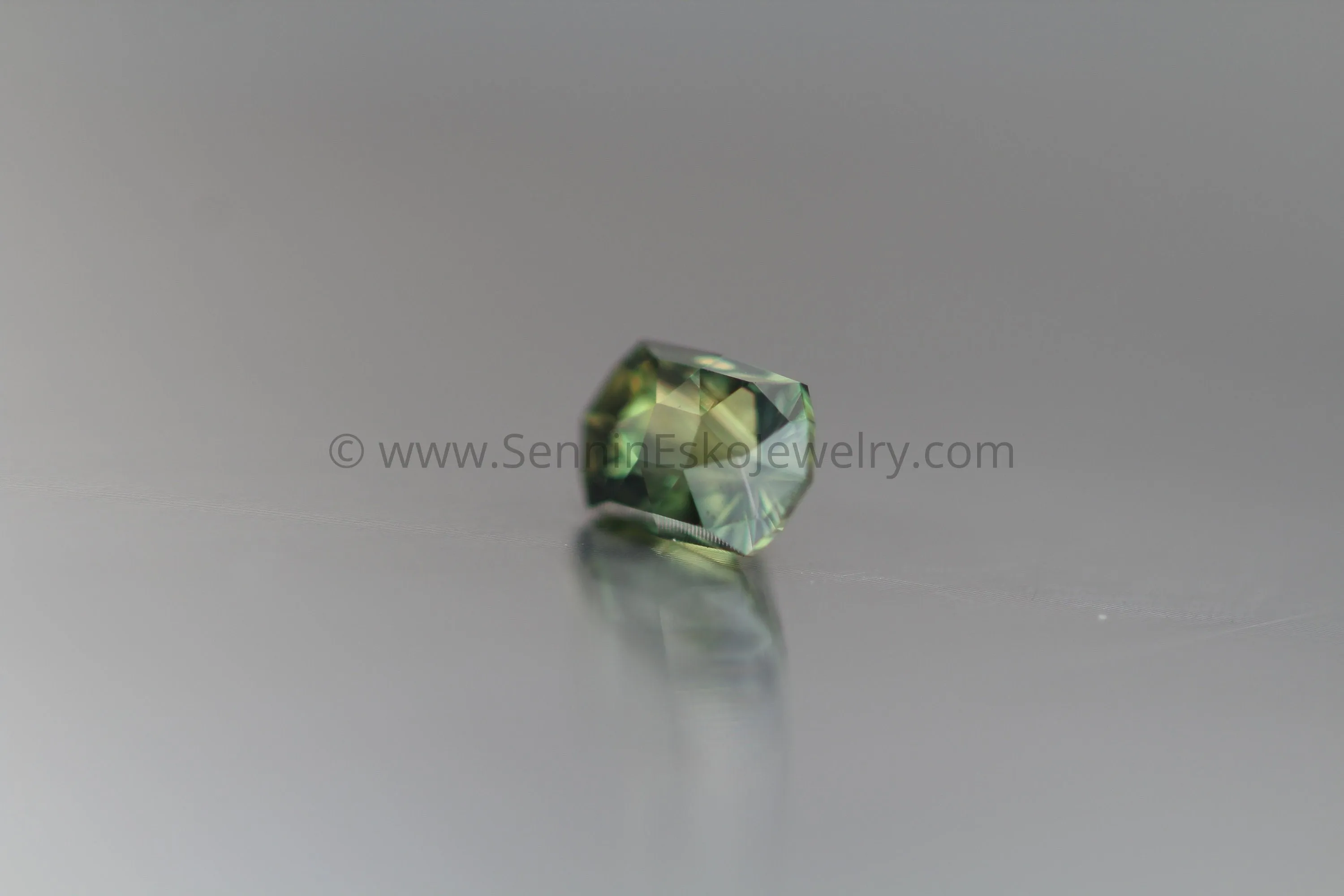 Songea Green Sapphire Hand Cut Gemstone - Precision Cut 7x5mm Rectangular Sapphire - Tanzanian Sapphire - Precision Cut Gemstone